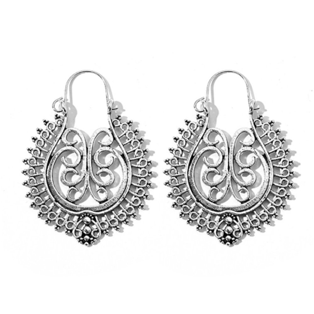 Earrings ~ Geometric ~ Silver ~ Mandela ~ Dazzle ~ Dangle